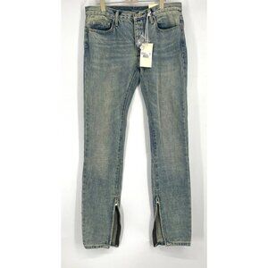 NWT MNML Men’s Ankle Zip Straight Leg Jeans Blue 31